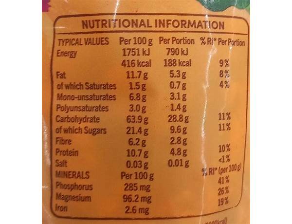 - jordans nutrition facts