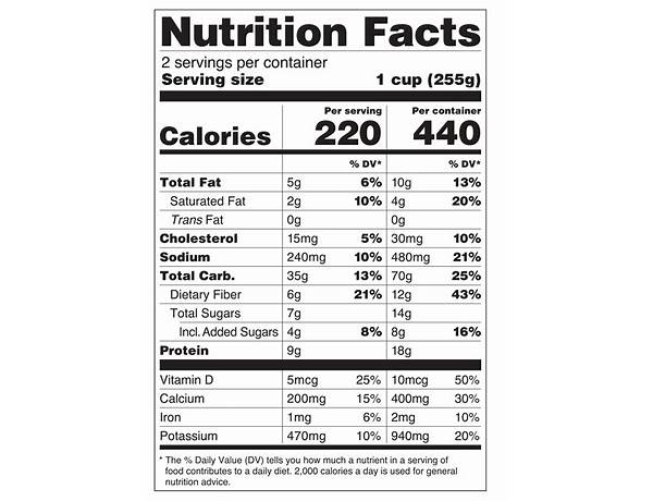 00917292 nutrition facts