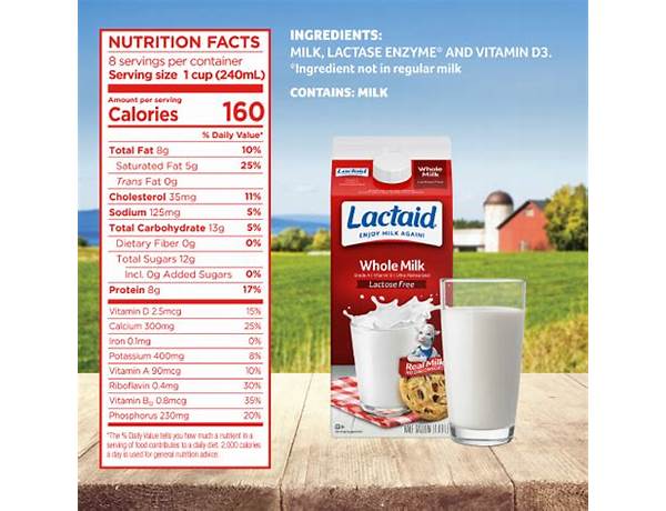 1% lactose free milk nutrition facts