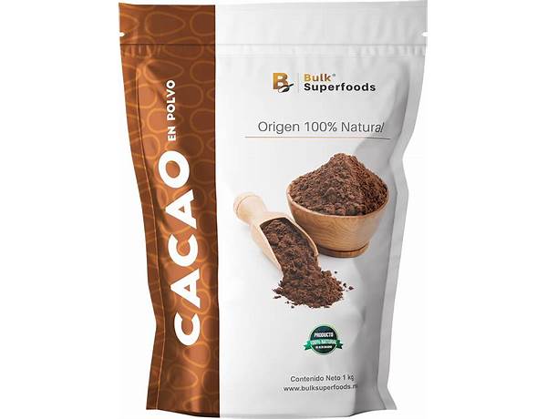 100% cacao en polvo food facts