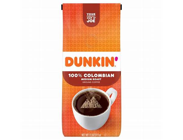 100% colombian medium roasted coffee ground food facts