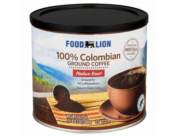 100% colombian medium roasted coffee ground food facts