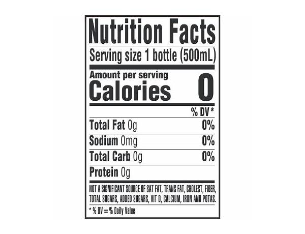 100% natural spring  water nutrition facts