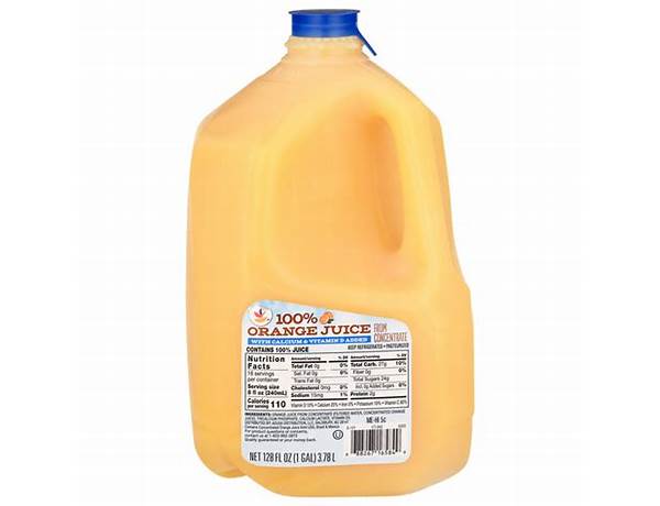 100% orange juice with calcium & vitamin d food facts