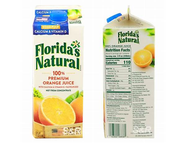 100% premium florida orange juice ingredients