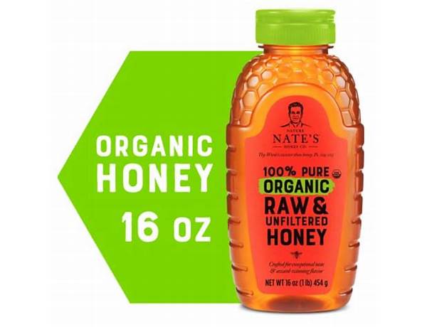 100% pure organic raw & unfiltered honey food facts