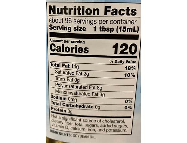 100% vegetable oil food facts