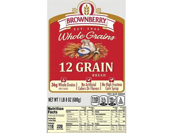 12 grain bread, 12 grain food facts