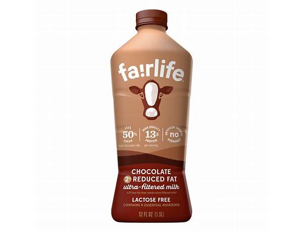 2% chocolate reduced fat ultra-filtered milk. food facts