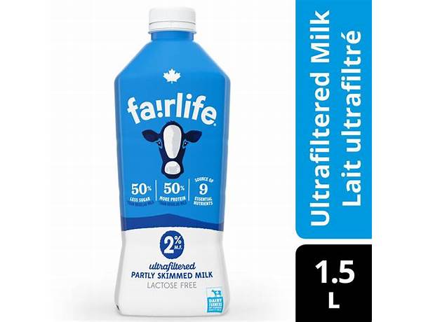 2% lactose free partly skimmed milk food facts