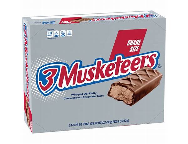 3 musketeers share size ingredients