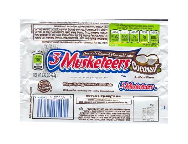 3 musketeers standard food facts