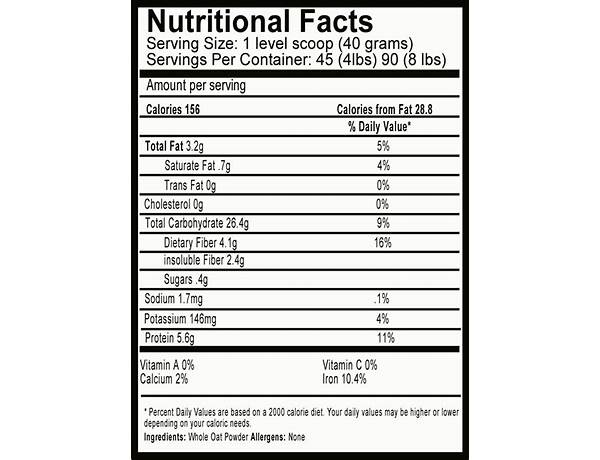 4 x 100 g nutrition facts