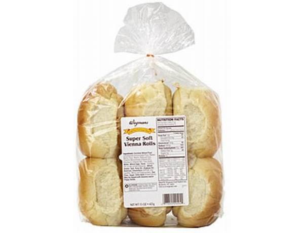 4 white vienna style crusty rolls nutrition facts