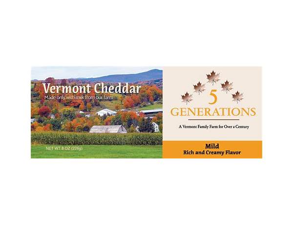 5 generation vermont cheddar nutrition facts