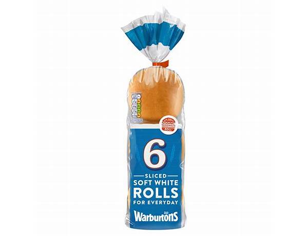 6 soft white rolls sliced nutrition facts