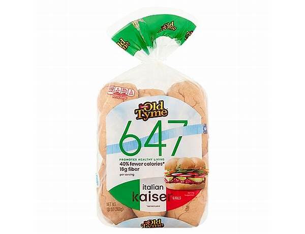 647 italian kaiser rolls food facts