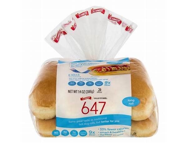 647 long hotdog rolls nutrition facts
