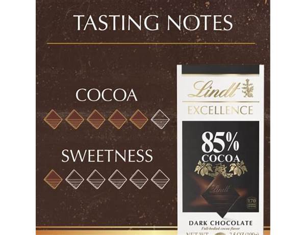 85% cocoa dark chocolate food facts