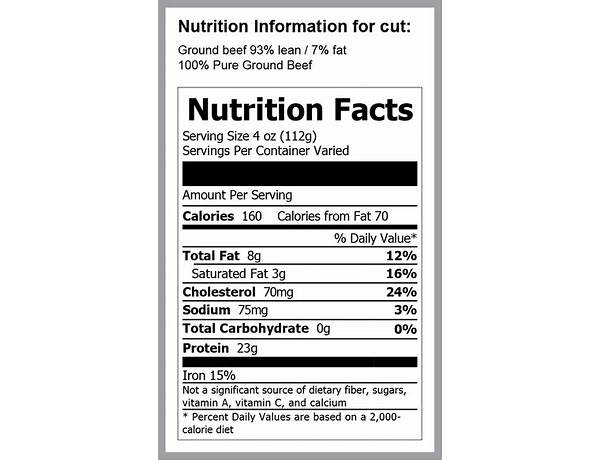 93% lean ground beef food facts