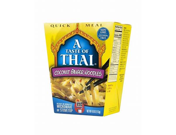 A taste of thai, coconut ginger noodles nutrition facts