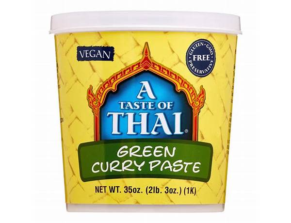 A taste of thai, green curry paste food facts