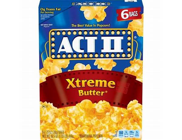 Act ii extreme butter, 16.5 oz food facts