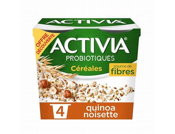 Activia probiotique quinoa noisette food facts