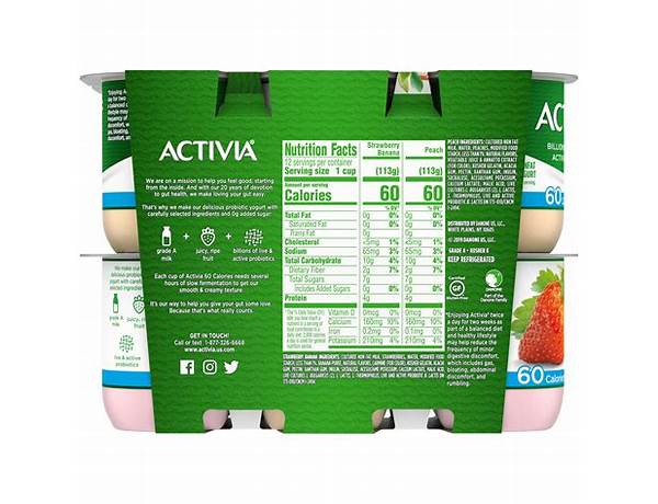 Activia strawberry yogurt food facts