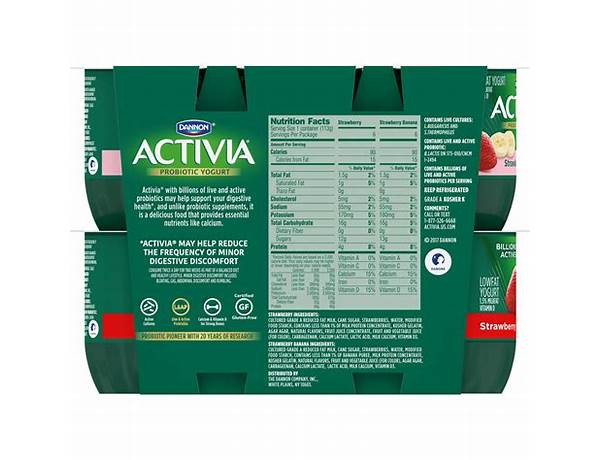 Activia. fraise nutrition facts