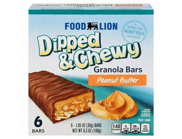 Ahold chewy dipped granola bars peanut butter food facts