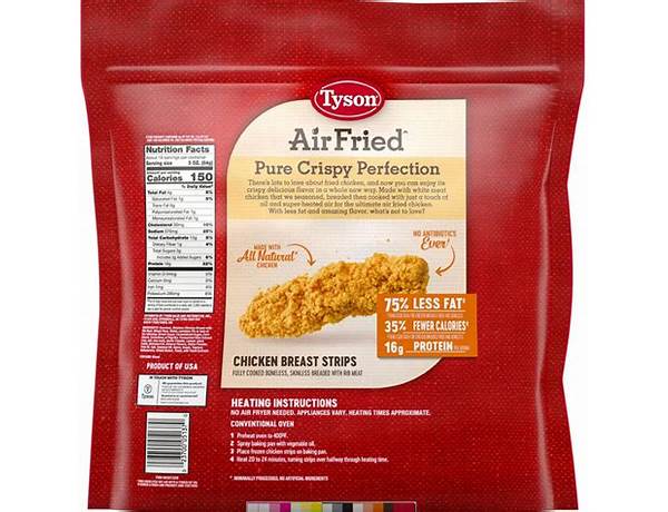 Air fried chicken breast strips food facts