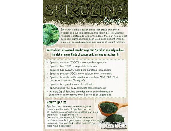 Alga spirulina food facts