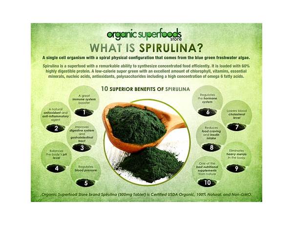 Alga spirulina ingredients