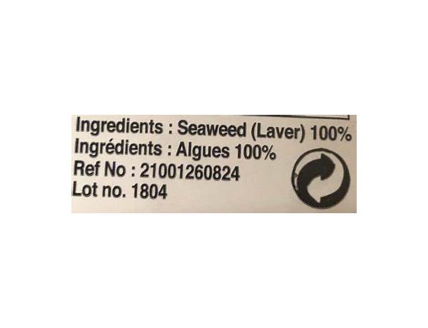 Algues grillées ingredients