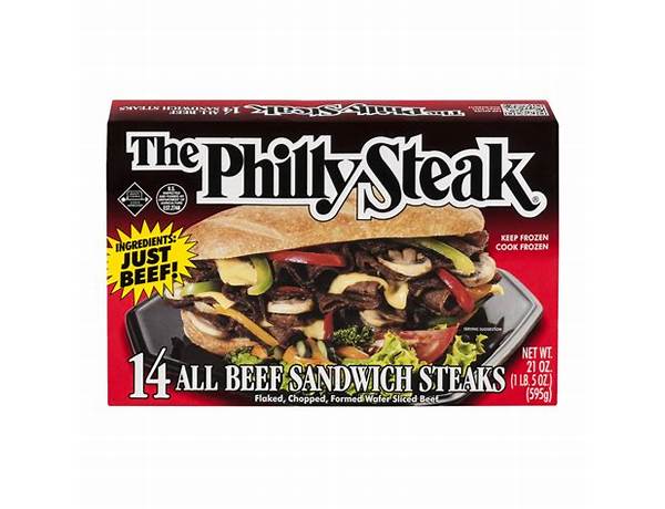 All beef sandwich steaks food facts