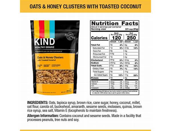 All natural artisan granola nutrition facts