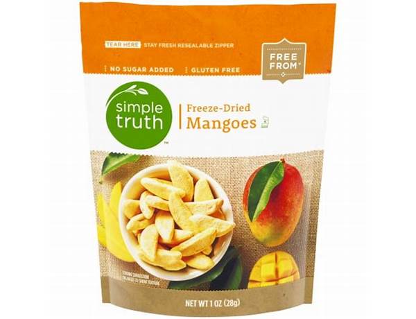 All natural freese dried mangos food facts