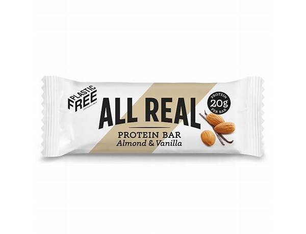 All real protein bar vanilla & almond food facts