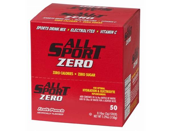 All sports zero ingredients