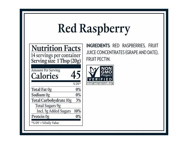 All-natural red raspberries ingredients