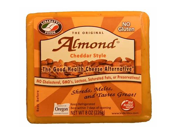Almond, cheese alternative, cheddar nutrition facts