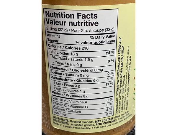 Almond butter nutrition facts