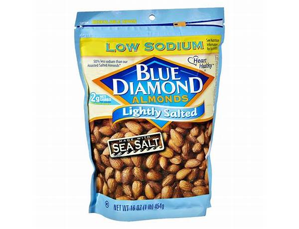 Almonds, lightly salted, sea salt food facts