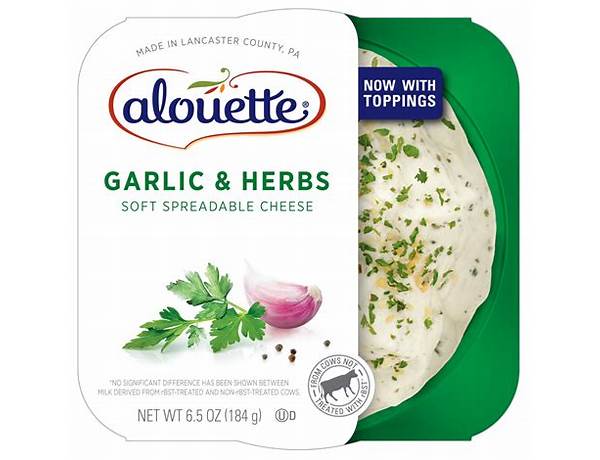 Alouette  garlic &herbs soft spreadable cheese food facts