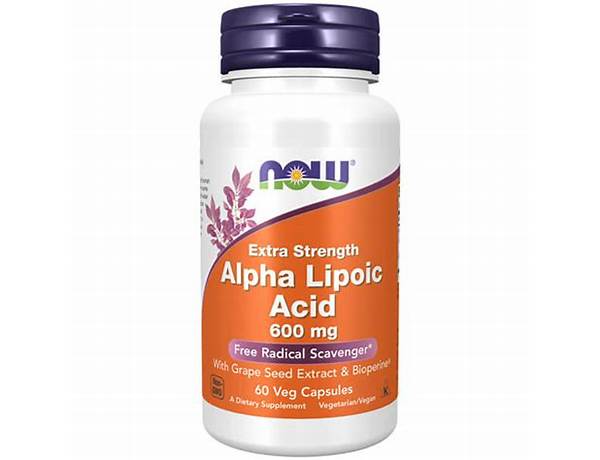 Alpha-lipoic acid 600 food facts