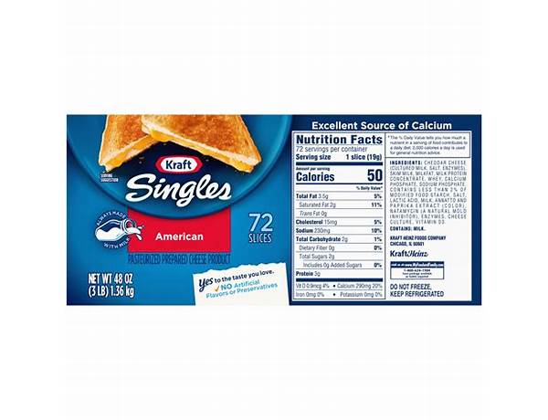 American cheese singles nutrition facts