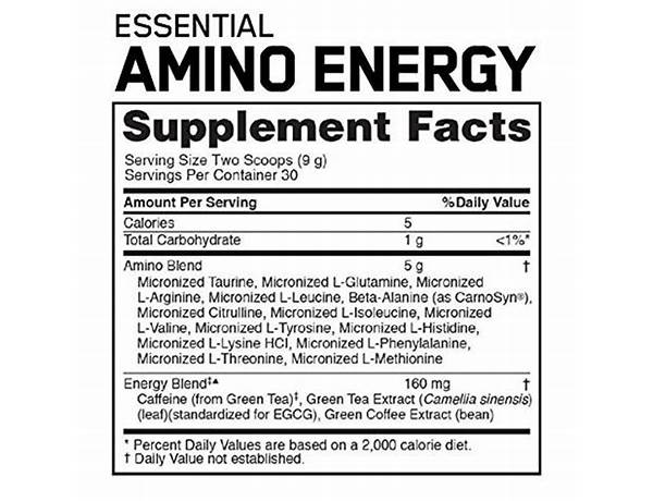 Amino energy food facts