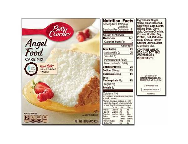 Angel food cake mix food facts