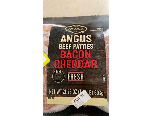 Angus bacon cheddar beef patties food facts